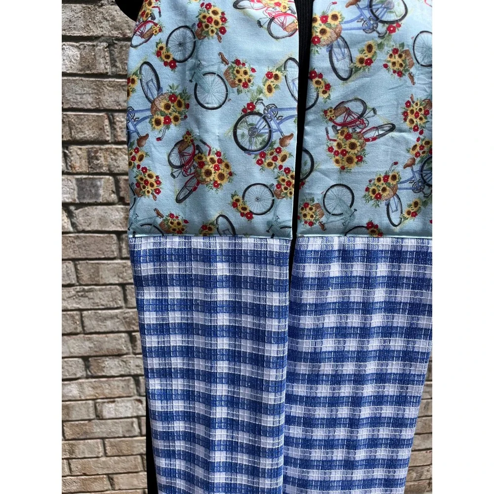 Sunflower Bicycle Kitchen Scarf: Blue Gingham Kitchen Boa